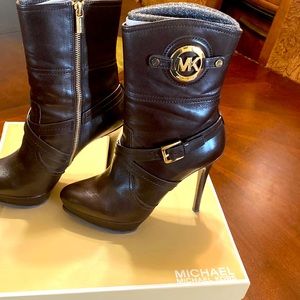 Michael Kors Brown Leather Bootie